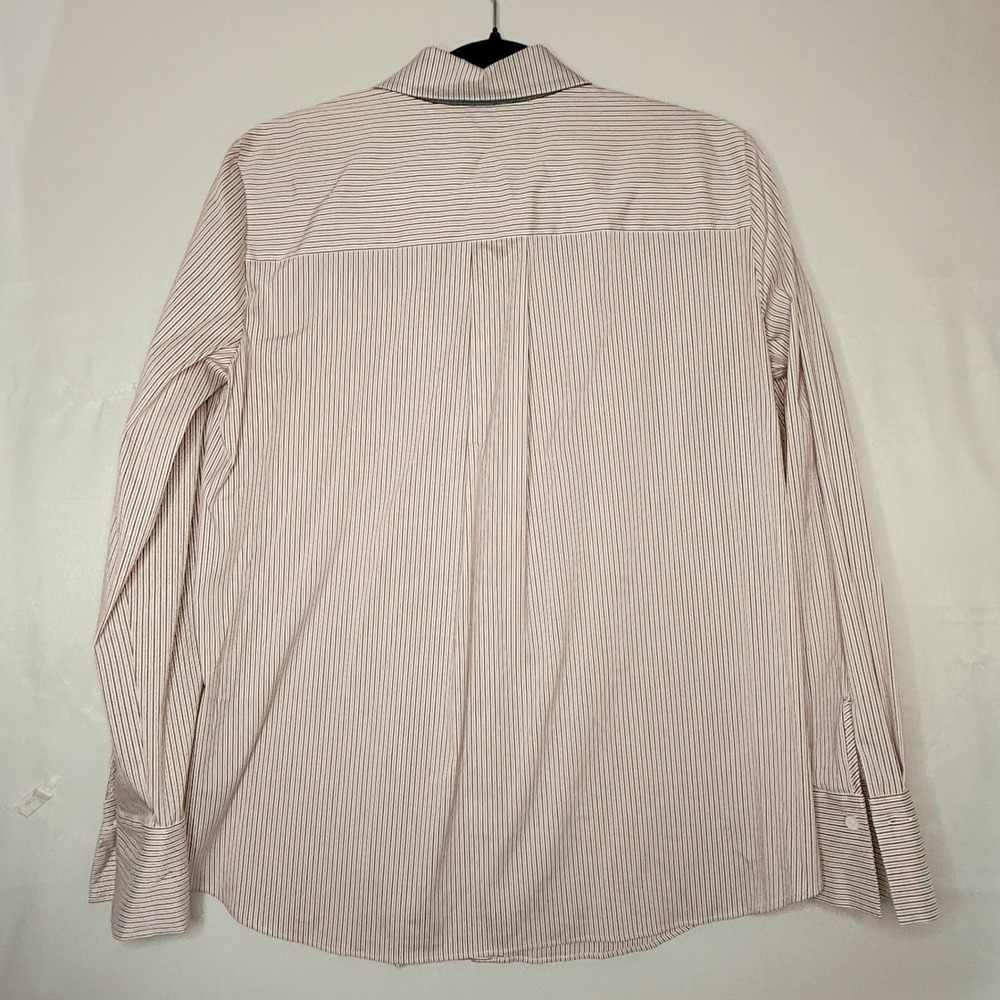 Lafayette 148 New York Striped Stretch Cotton Button Down Shirt S Quiet Luxury - Picture 3 of 9